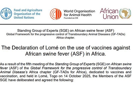 Ломейская декларация об использовании вакцин против африканской чумы свиней (АЧС) в Африке
