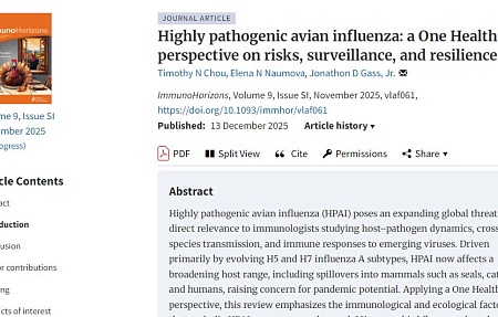 Высокопатогенный грипп птиц: риски, эпиднадзор и устойчивость с точки зрения концепции «Единое здоровье».
